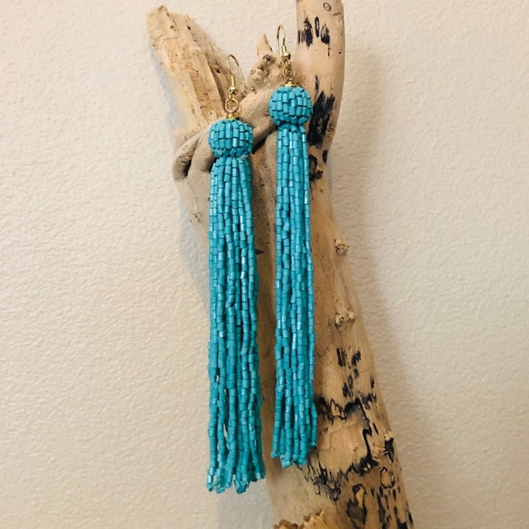 ASOS Jewelry - Turquoise Fringe Bead Long Dangle Earrings